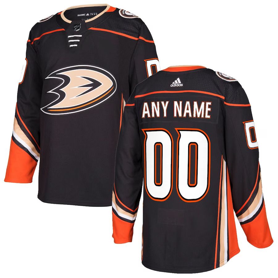 Men Anaheim Ducks adidas Black Authentic Custom NHL Jersey->customized nhl jersey->Custom Jersey